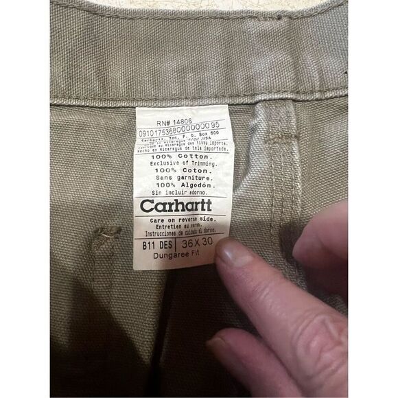 Carhartt Dungaree fit Utility Duck Pants Sz 34/29 Gray - Picture 3 of 5